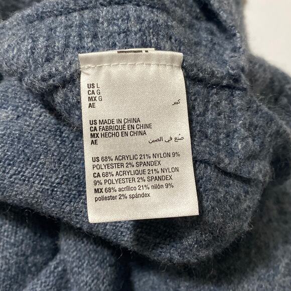 Style & Co Sweater Waffle Knit COWLNECK Texture L Blue Tunic Oversized Lagenlook - Picture 8 of 10